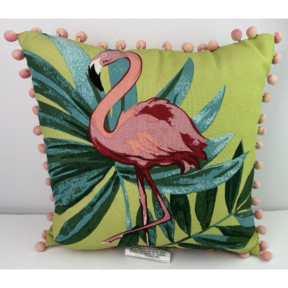 Allen + Roth Indoor/Outdoor Pillows Set Of 2 Flamingo‎ & Watermelon Colorful EUC - Picture 3 of 12